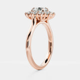 Lab Diamond Round Cut Halo Engagement Ring 14kt Solid Gold