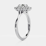 Lab Diamond Round Cut Halo Engagement Ring 14kt Solid Gold