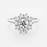 Lab Diamond Round Cut Halo Engagement Ring 14kt Solid Gold