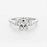 Lab Diamond Oval Cut Ring 14kt Solid Gold Engagement Jewelry