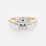 Lab Diamond Oval Cut Ring 14kt Solid Gold Engagement Jewelry