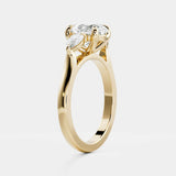 Lab Diamond Oval Cut Ring 14kt Solid Gold Engagement Jewelry
