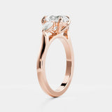 Lab Diamond Oval Cut Ring 14kt Solid Gold Engagement Jewelry