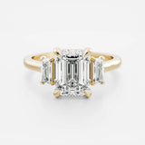 Lab Grown Diamond Trilogy Engagement Ring 14kt White Gold Jewelry