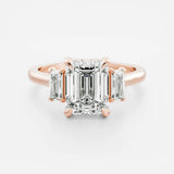 Lab Grown Diamond Trilogy Engagement Ring 14kt White Gold Jewelry