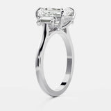Lab Grown Diamond Trilogy Engagement Ring 14kt White Gold Jewelry