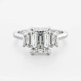 Lab Grown Diamond Trilogy Engagement Ring 14kt White Gold Jewelry
