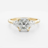 Radiant Cut Lab Diamond Engagement Ring 14kt White Gold Jewelry