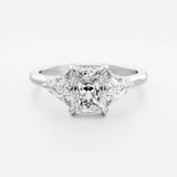 Radiant Cut Lab Diamond Engagement Ring 14kt White Gold Jewelry