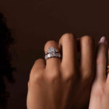 Radiant Cut Lab Diamond Engagement Ring 14kt White Gold Jewelry