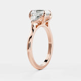 Radiant Cut Lab Diamond Engagement Ring 14kt White Gold Jewelry