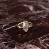 14kt White Gold Lab Grown Diamond Marquise Cut Ring Engagement Split Band Jewelry