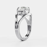 Oval Cut Lab Diamond Split Shank Ring 14kt Yellow Gold Engagement Jewelry