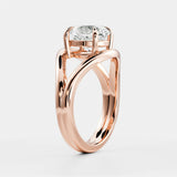Oval Cut Lab Diamond Split Shank Ring 14kt Yellow Gold Engagement Jewelry