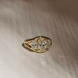 Lab Grown Diamond Oval Cut Ring Split Shank Trilogy Engagement Jewelry 14kt Solid Gold