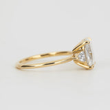 Lab Diamond Cluster Ring 14kt Solid Gold Engagement Jewelry