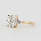 Lab Diamond Cluster Ring 14kt Solid Gold Engagement Jewelry