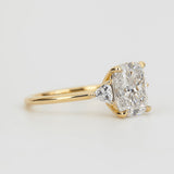 Lab Diamond Cluster Ring 14kt Solid Gold Engagement Jewelry
