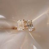 Lab Diamond Emerald Cut Jewelry 14kt Gold Solitaire Ring