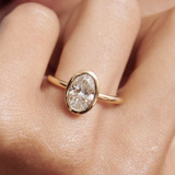 Lab Grown Diamond Bezel Engagement Ring 14kt White Gold