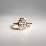 Lab Grown Diamond Bezel Engagement Ring 14kt White Gold