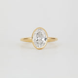 Lab Grown Diamond Bezel Engagement Ring 14kt White Gold