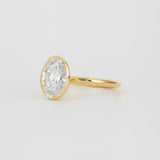 Lab Grown Diamond Bezel Engagement Ring 14kt White Gold
