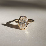 Lab Grown Diamond Bezel Engagement Ring 14kt White Gold