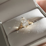 Cushion Cut Lab Diamond Ring, 14kt Solid Gold Jewelry