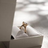 Cushion Cut Lab Diamond Ring, 14kt Solid Gold Jewelry