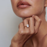 Cushion Cut Lab Diamond Ring, 14kt Solid Gold Jewelry