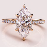 14kt Solid Gold Lab Grown Marquise Solitaire Diamond Rings