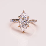 14kt Solid Gold Lab Grown Marquise Solitaire Diamond Rings