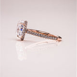 Lab Dimaond Oval Cut Ring, 14kt Yellow Gold Half Eternity Engagement Jewelry
