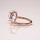 Lab Dimaond Oval Cut Ring, 14kt Yellow Gold Half Eternity Engagement Jewelry