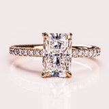 Radiant Solitaire Lab Diamond Ring, 14kt White Gold Jewelry