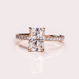 Radiant Solitaire Lab Diamond Ring, 14kt White Gold Jewelry