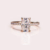Radiant Solitaire Lab Diamond Ring, 14kt White Gold Jewelry