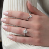 Radiant Solitaire Lab Diamond Ring, 14kt White Gold Jewelry
