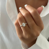 Radiant Solitaire Lab Diamond Ring, 14kt White Gold Jewelry