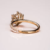 Lab Grown Diamond Ring, 14kt Gold Hidden Halo Engagement Jewelry