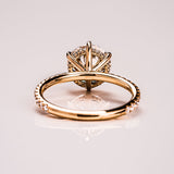 Lab Grown Diamond Ring, 14kt Gold Hidden Halo Engagement Jewelry