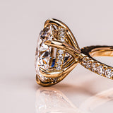 Lab Grown Diamond Ring, 14kt Gold Hidden Halo Engagement Jewelry