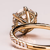 Lab Grown Diamond Ring, 14kt Gold Hidden Halo Engagement Jewelry
