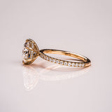 Lab Grown Diamond Ring, 14kt Gold Hidden Halo Engagement Jewelry