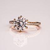 Lab Grown Diamond Ring, 14kt Gold Hidden Halo Engagement Jewelry