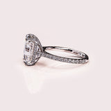 Emerald Cut Lab Diamond Eternity Ring, 14kt Solid Gold Pave Diamond Jewelry