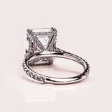 Emerald Cut Lab Diamond Eternity Ring, 14kt Solid Gold Pave Diamond Jewelry