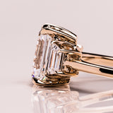 Lab Diamond Three Stone Ring, 14kt White Gold Anniversary Jewelry