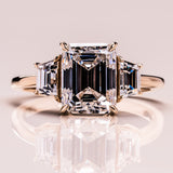 Lab Diamond Three Stone Ring, 14kt White Gold Anniversary Jewelry